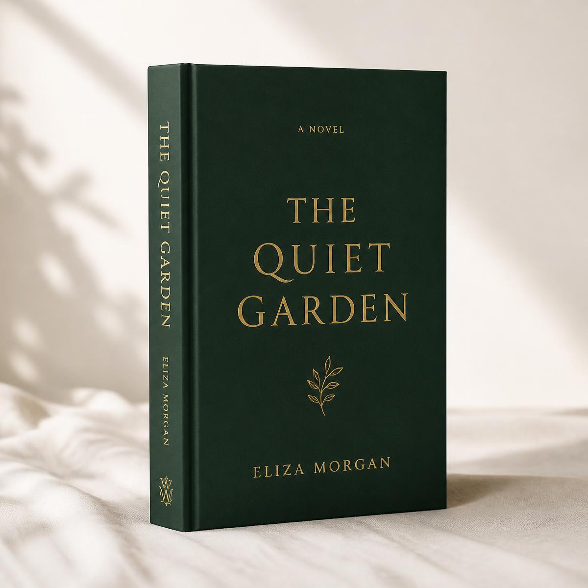Hardcover book mockup on a linen surface, styled with the AURA WordPress theme